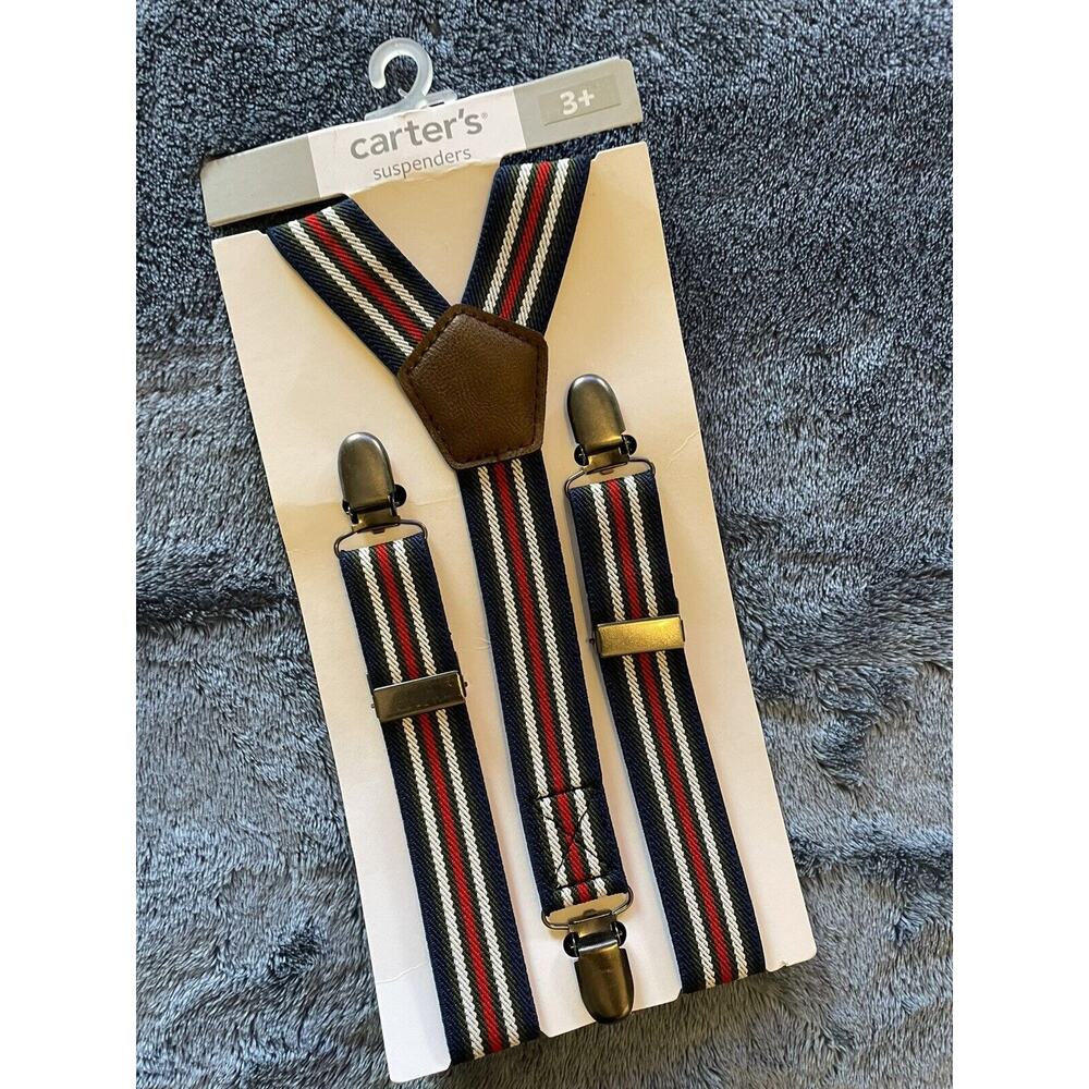 Carters Toddler Boy Suspenders 3+‎ Adorable! Black/Red